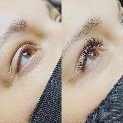 Avant / après extensions de cils